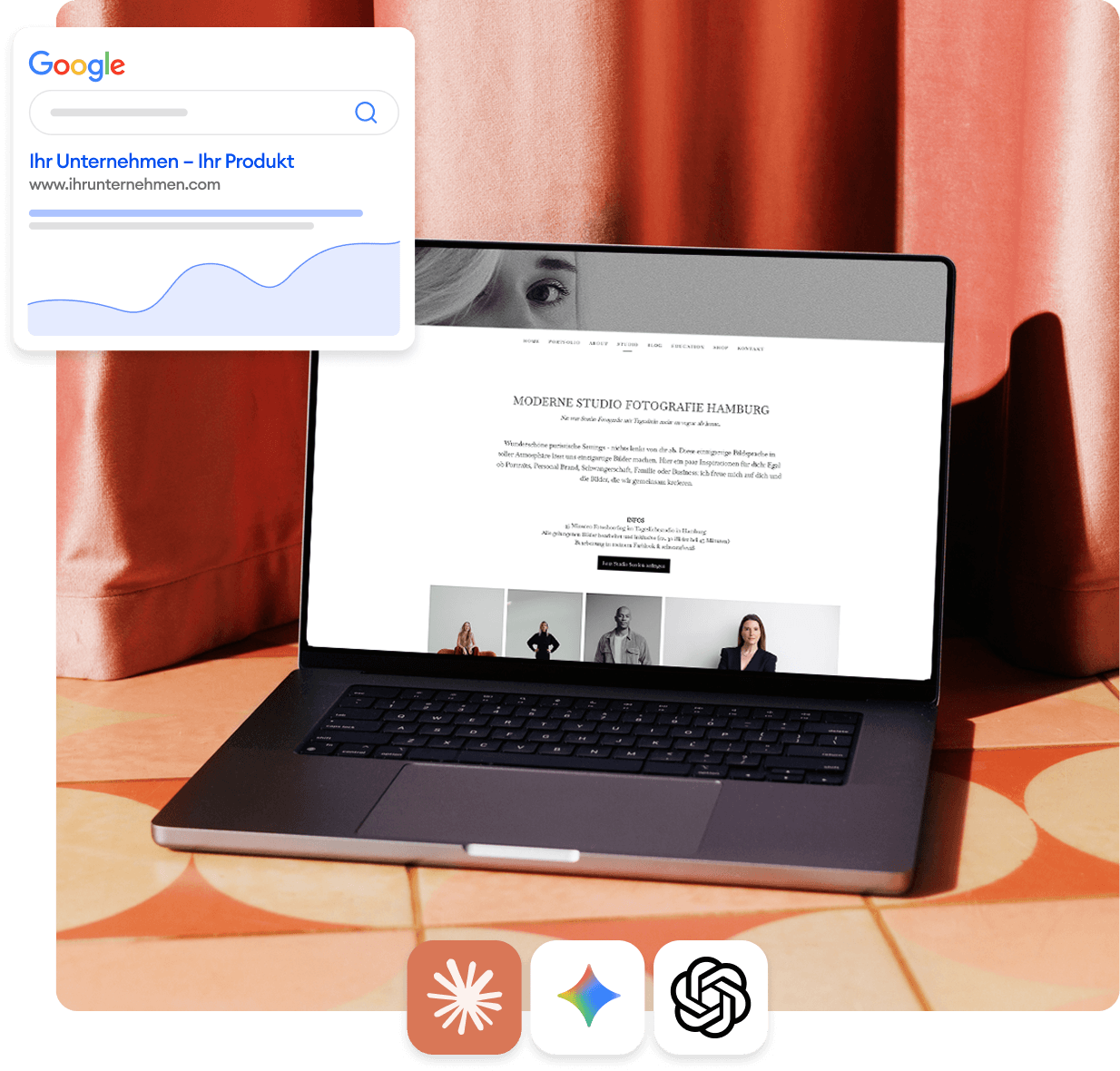 Selbstständige erstellt ihre Website mit Jimdos KI — der AI-Assistent fragt nach dem Business und generiert die Seite automatisch