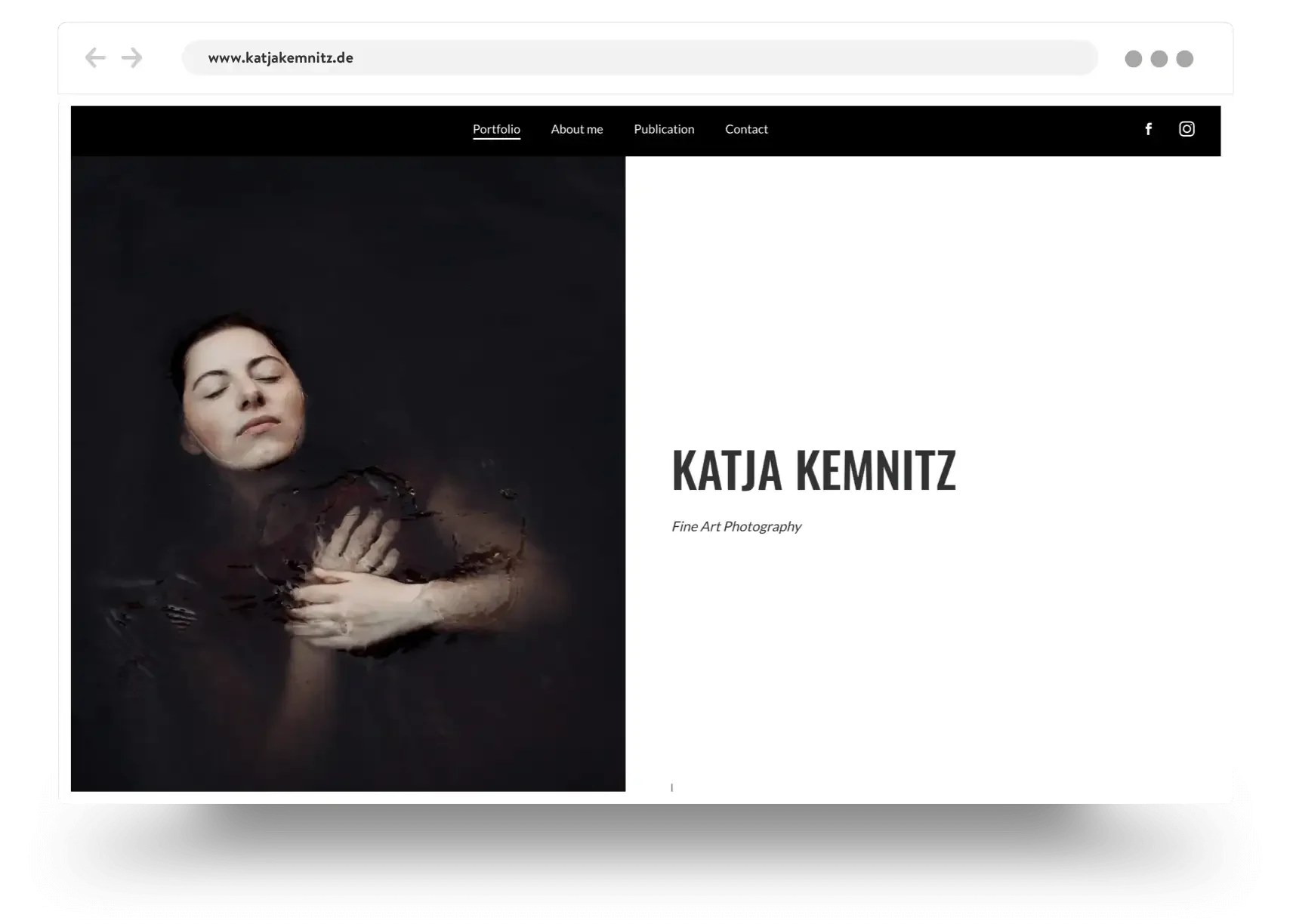 Example of a photography portfolio website built with Jimdo