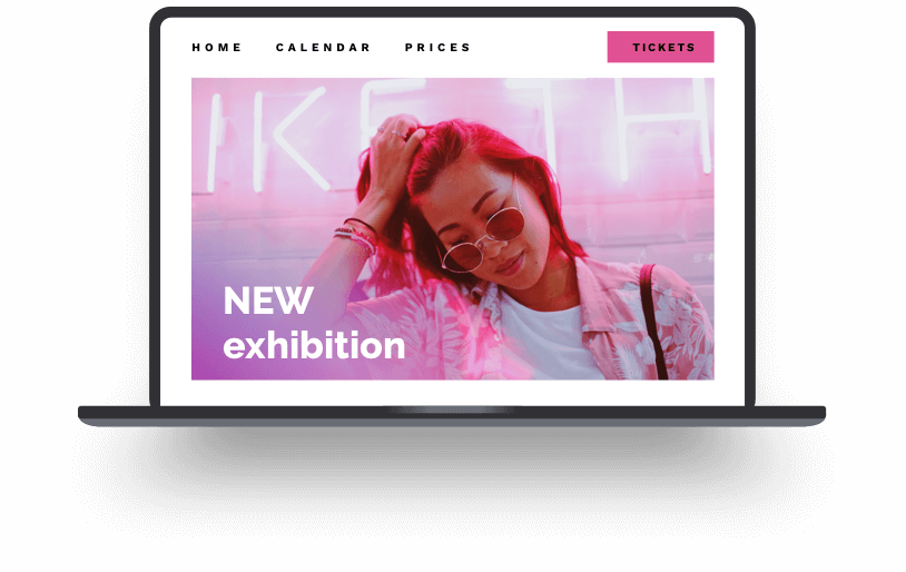 An example of a vernissage website built with Jimdo.