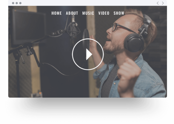 An example of a vocalist's website