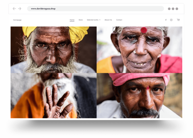 An example of a vernissage website built with Jimdo.
