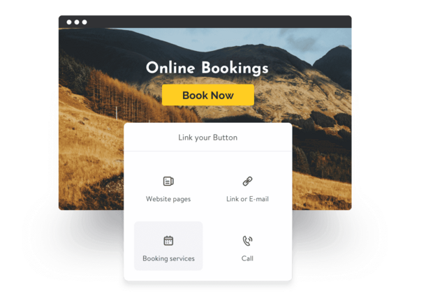 Adding a booking link to a Jimdo photography website