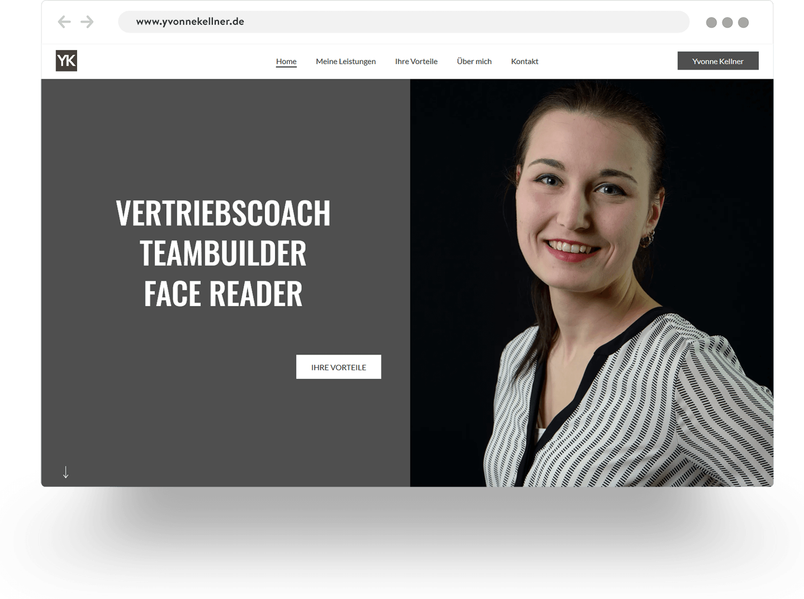 Example of a professional coach website built with Jimdo