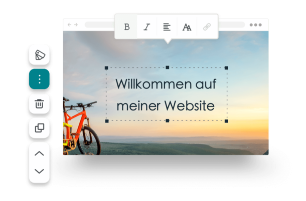 Ein Beispiel für die Bearbeitungsansicht einer Jimdo Website