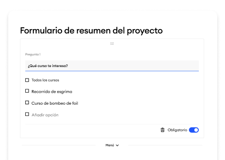 Formulario para un proyecto creado con IA en Jimdo, adaptado para recopilar la información clave.
