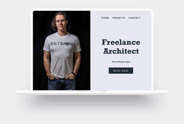 Example of a freelance architect's website built with Jimdo