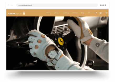 Luxury brand website built with Jimdo