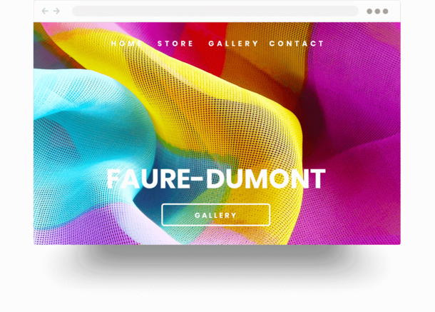 An example of an artist portfolio website made with Jimdo.