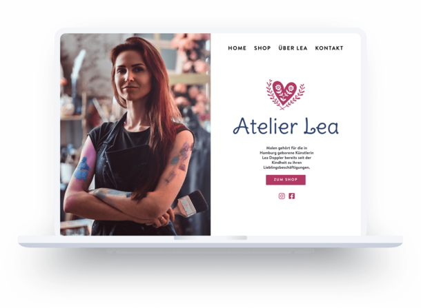Screenshot einer mit Jimdo erstellten Portfolio-Website
