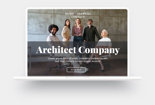 Example of an architectural firm's website built with Jimdo
