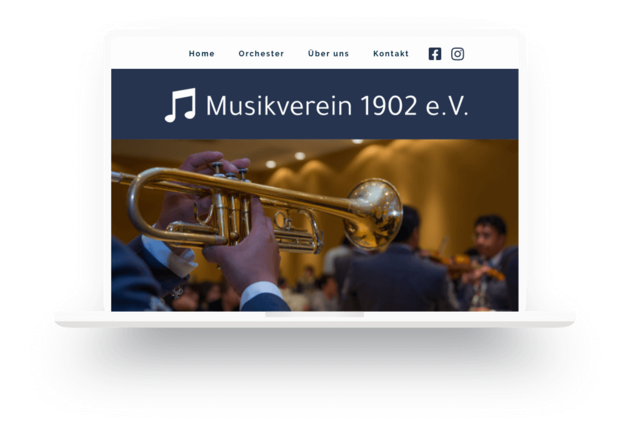 Beispiel für eine mit Jimdo erstellte Musikverein-Homepage