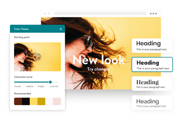 Example of how to change fonts and colors on a Jimdo website