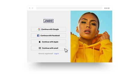 Login screen with options for Google, Facebook, Apple, and email