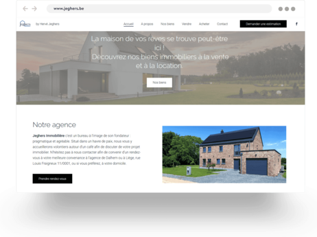 Homepage del sito web di un'agenzia immobiliare