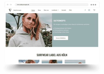 Online store selling sustainable surfwear