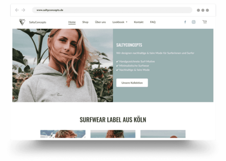E-boutique vendant des accessoires pour le surf respectueux de l'environnement