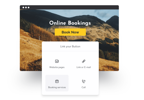 Adding a booking link to a Jimdo photography website