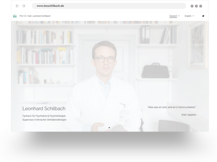 Example of a medical website built with Jimdo