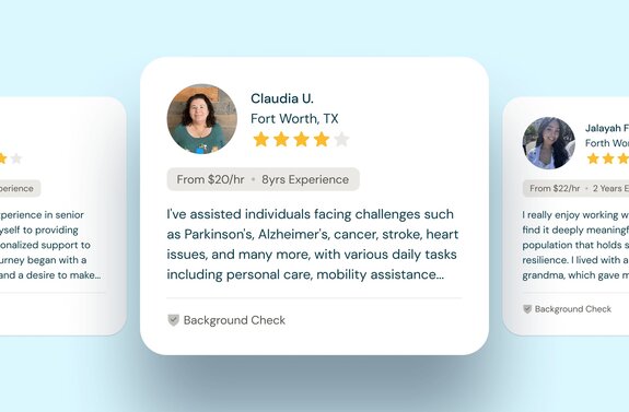 Browse experienced, background-checked Helpers in Fort Worth. Compare rates, reviews, and specialties to find trusted in-home senior support.