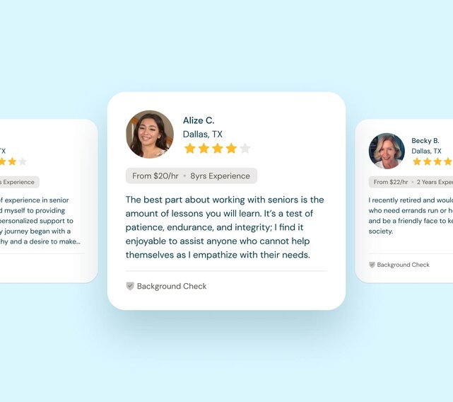 A list of verified Helpers with reviews, experience, and background checks. Herewith makes it easy to find trusted in-home support for seniors.