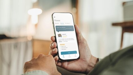 Use the Herewith app to browse, message, and book trusted Helpers for flexible in-home senior support.
