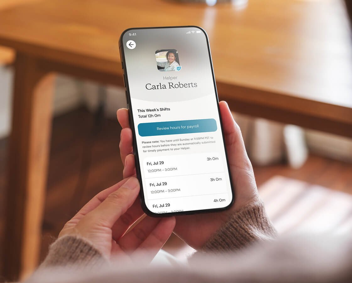 Review hours, manage shifts, and coordinate with your Helper. The Herewith app makes in-home senior care simple and flexible.
