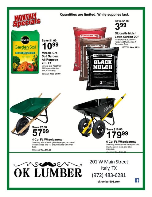 Monthly Specials