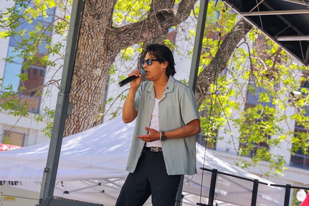 J.C Quinn performing on-stage at Cinco de Mayo