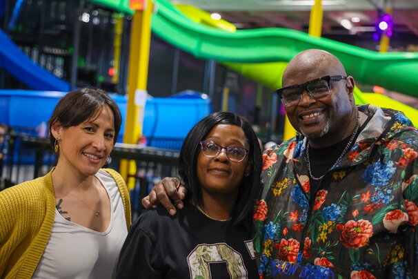 La Molly and SugaBear with listener at Slick City