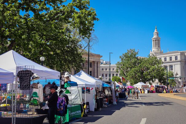 Cinco de Mayo Festival booths in Denver