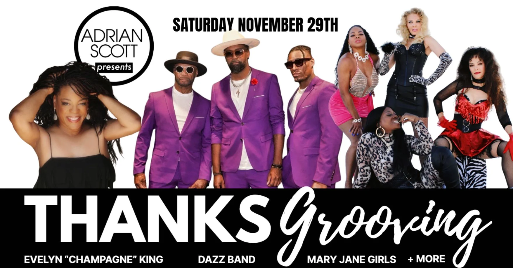 A poster for ThanksGrooving event