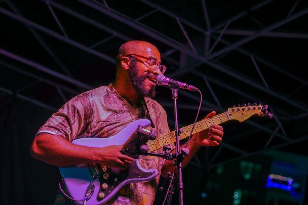 Kid Astronaut performing at Sun Valley Night Market