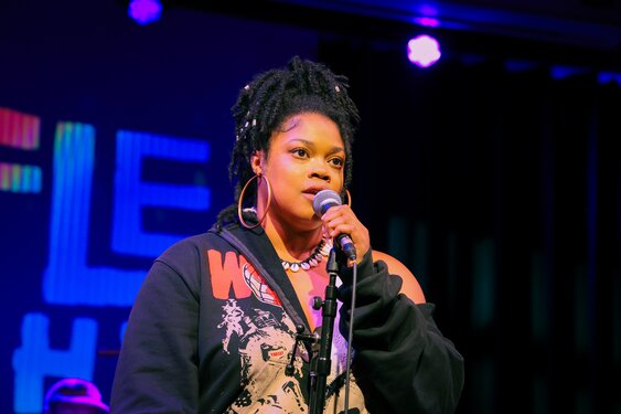 She Who Won't Be Named performing for Battle for the Block