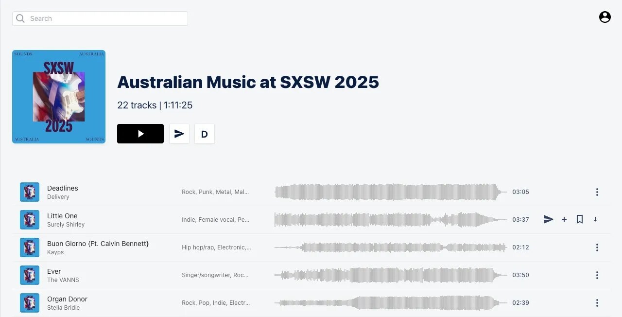 SXSW 2025 DISCO Playlist from Sounds Australia