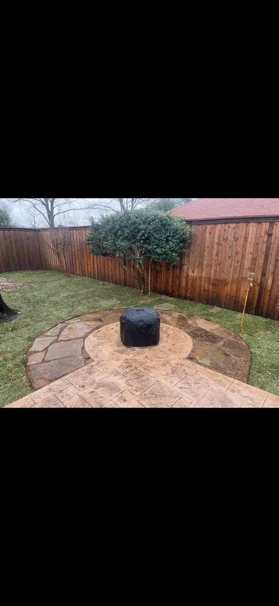 Completed backyard landscape construction