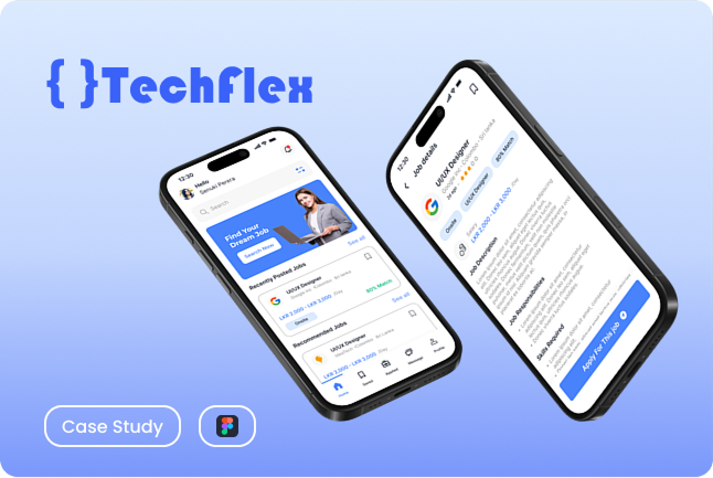 TechFlex mobile app mockup