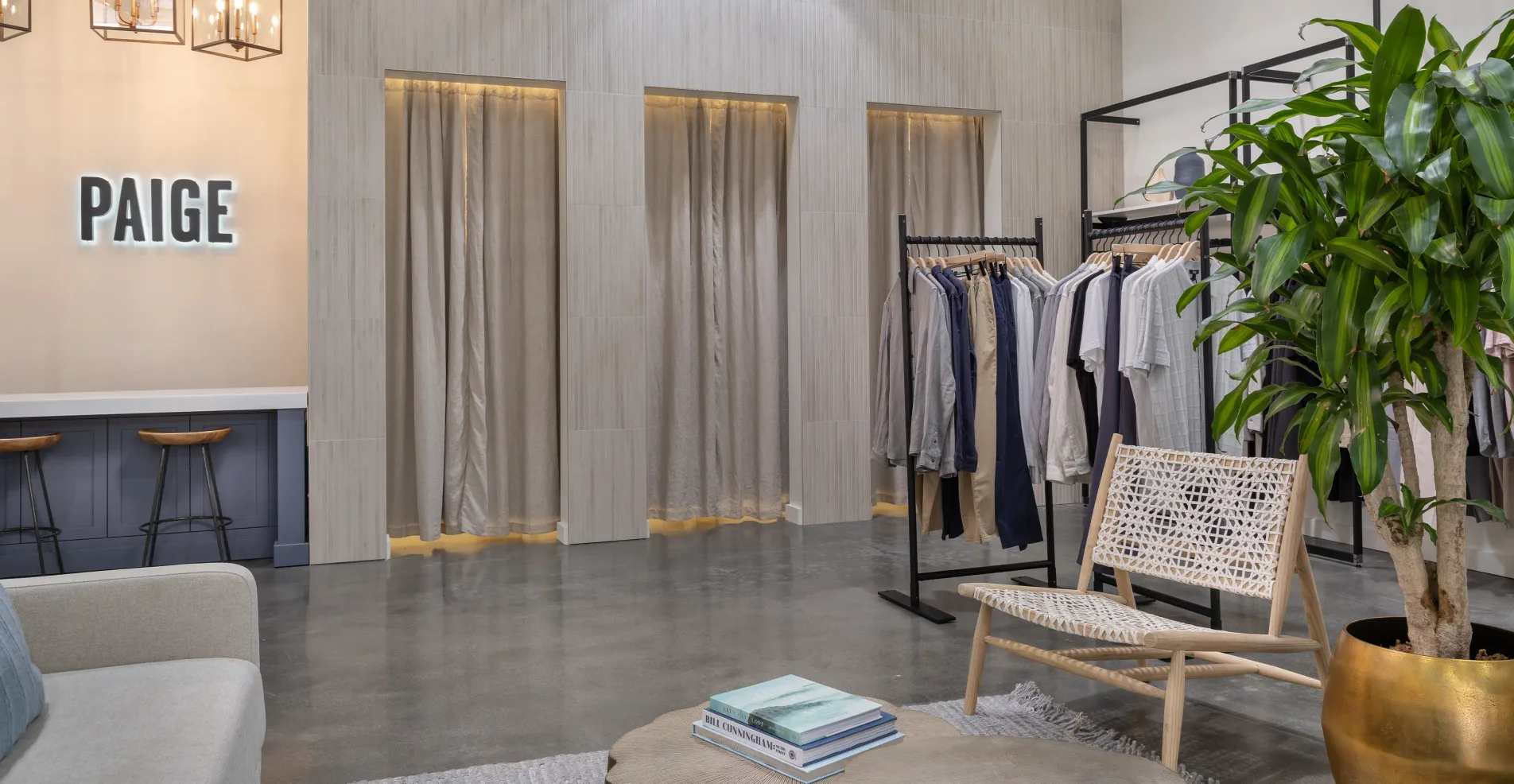 Interior shot of PAIGE San Diego retail store