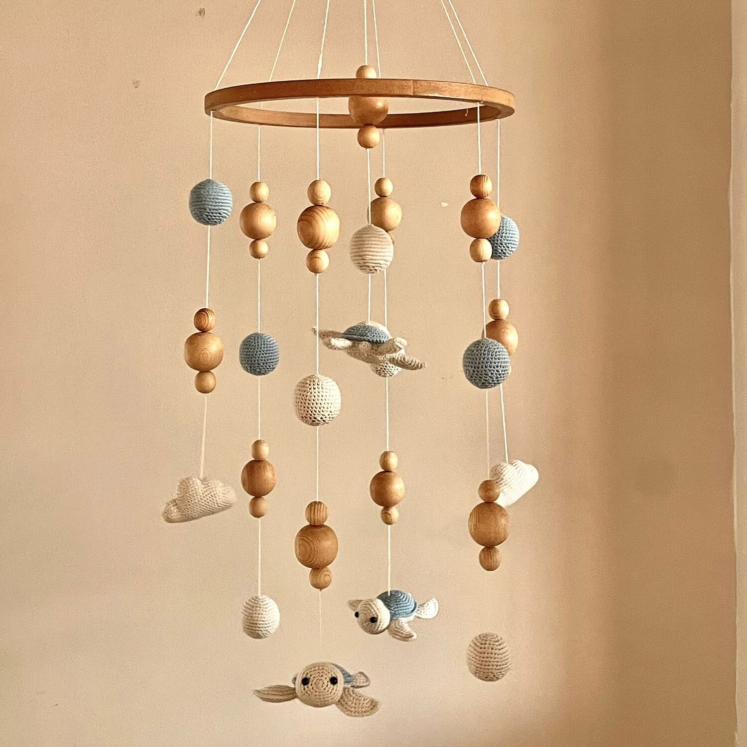 Blue Turtle Mobile Crib (large)