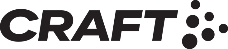 Craft-logo i sort med fem prikker på skrått etter merkenavnet.