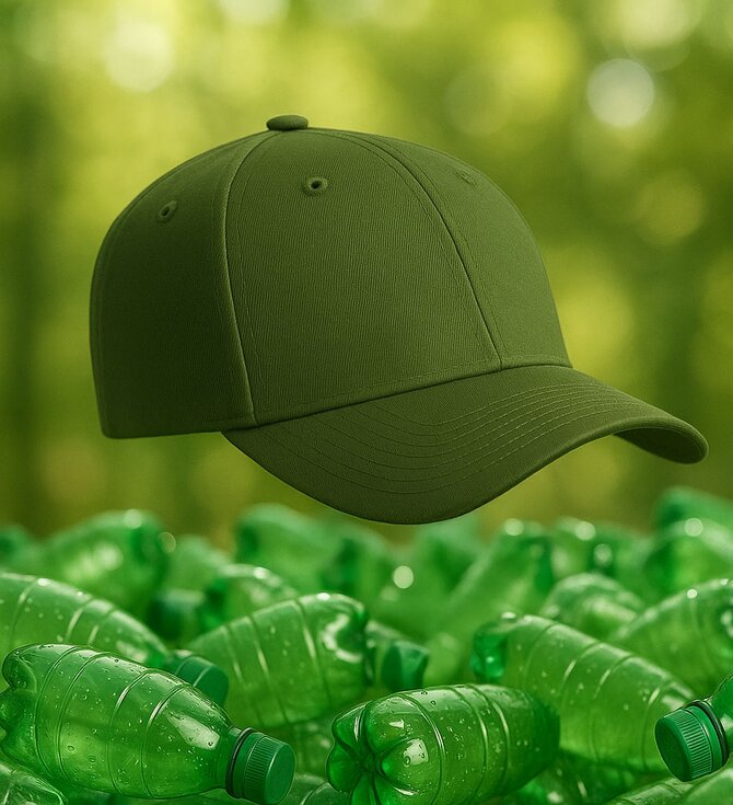 Grønn Atlantis Hit Cap laget av resirkulert materiale – bærekraftig valg for miljøbevisste merkevarer.