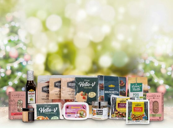 Matgaver – vegansk gavepakke med plantebaserte produkter, tofu og snacks