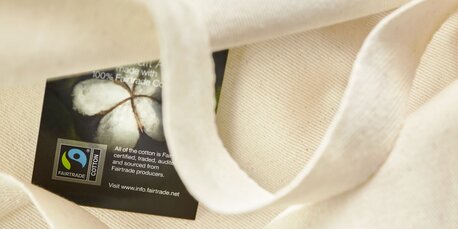 Westford Mill - Detalj av Fairtrade bomull tote bag - etisk handel