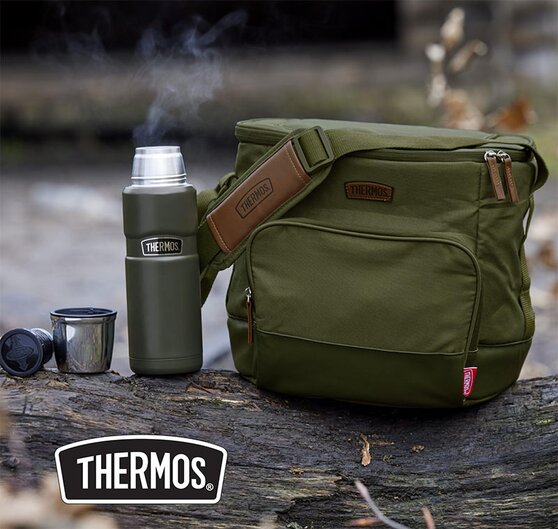 Thermos kjølebag med termosflaske og kopp – komplett sett til tur og piknik