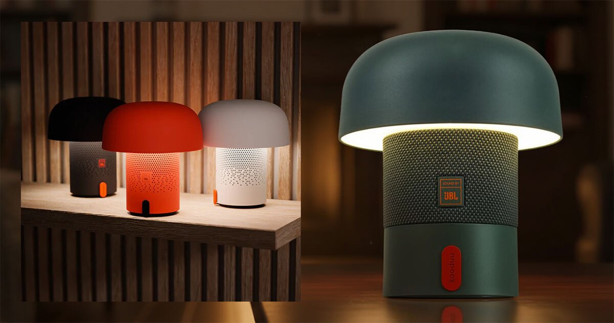JBL Kooduu bordlampe med innebygd høyttaler – designlampe med lyd i flere farger