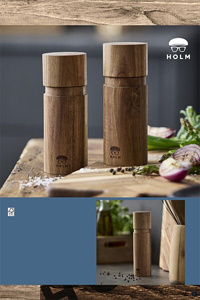 Holm salt- og pepperkvern i tre – stilfullt kjøkkenutstyr