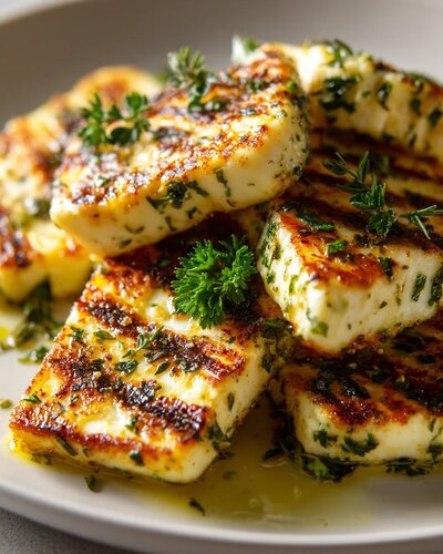 goldbrauner Grillkäse