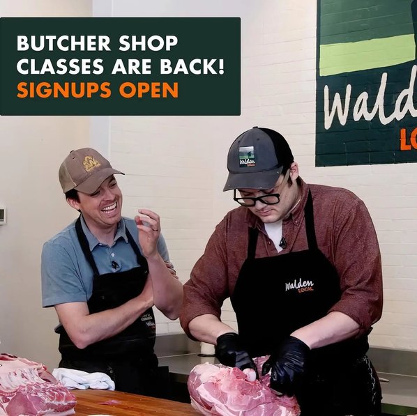 walden staff at the butcher shop.