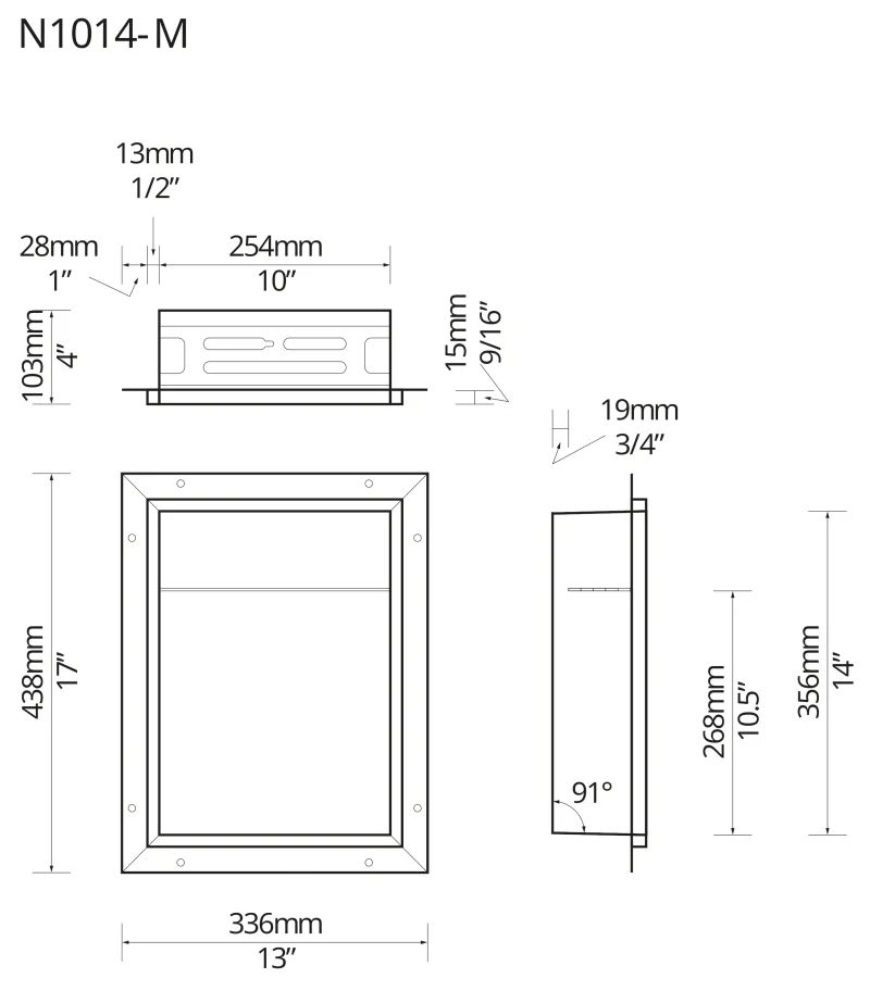 Redblock N1014-M Shower Niche - 10 x 14 inches