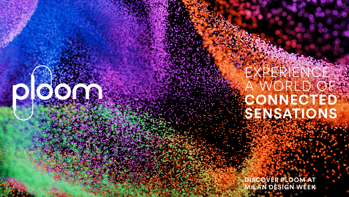 Purple, blue, green, and orange abstraction: Ploom at Milan Design Week