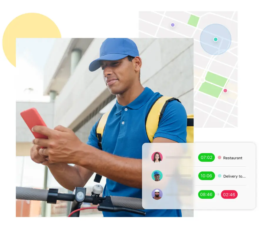 Delivery man using Connecteam's Time Tracking app